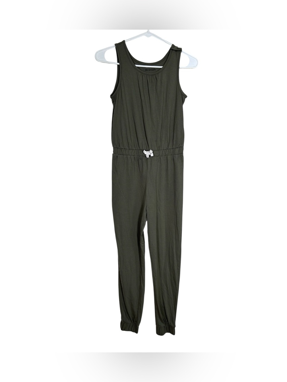 Hudson Girls Olive Jogger Jumpsuit L 12/14 Sleeveless Utility Romper